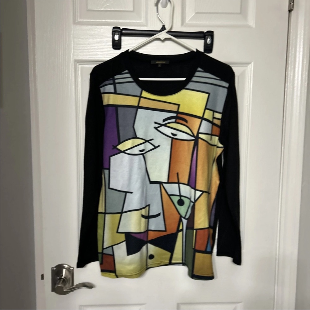 Radzoli Women’s M Multicolor Art To Wear Long Sleeve Tunic Top - Picture 2 of 6